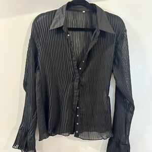 Elegant Black Sheer Blouse
